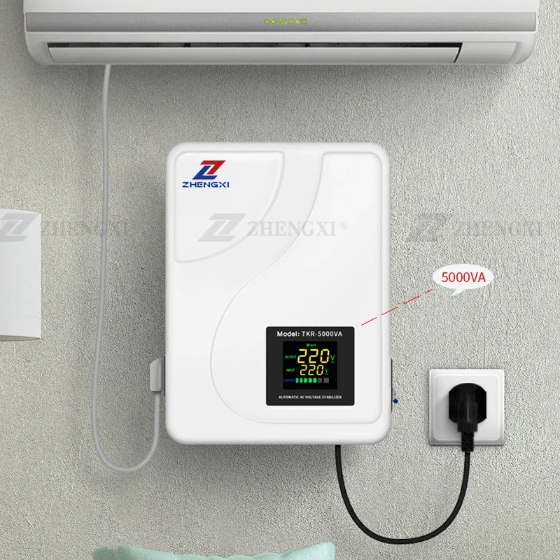 TKR-5000VA Single Phase Automatic 220v Household Appliances LCD Smart Wall Mounted Voltage Stabilizer Regulator