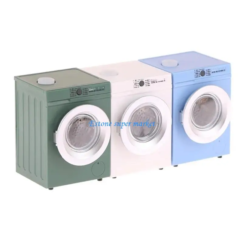 090B Miniature Dollhouses Washing Machine 1 12 Scale Realistic Spin and Wash Appliance Portable for Dollhouses Laundry Room
