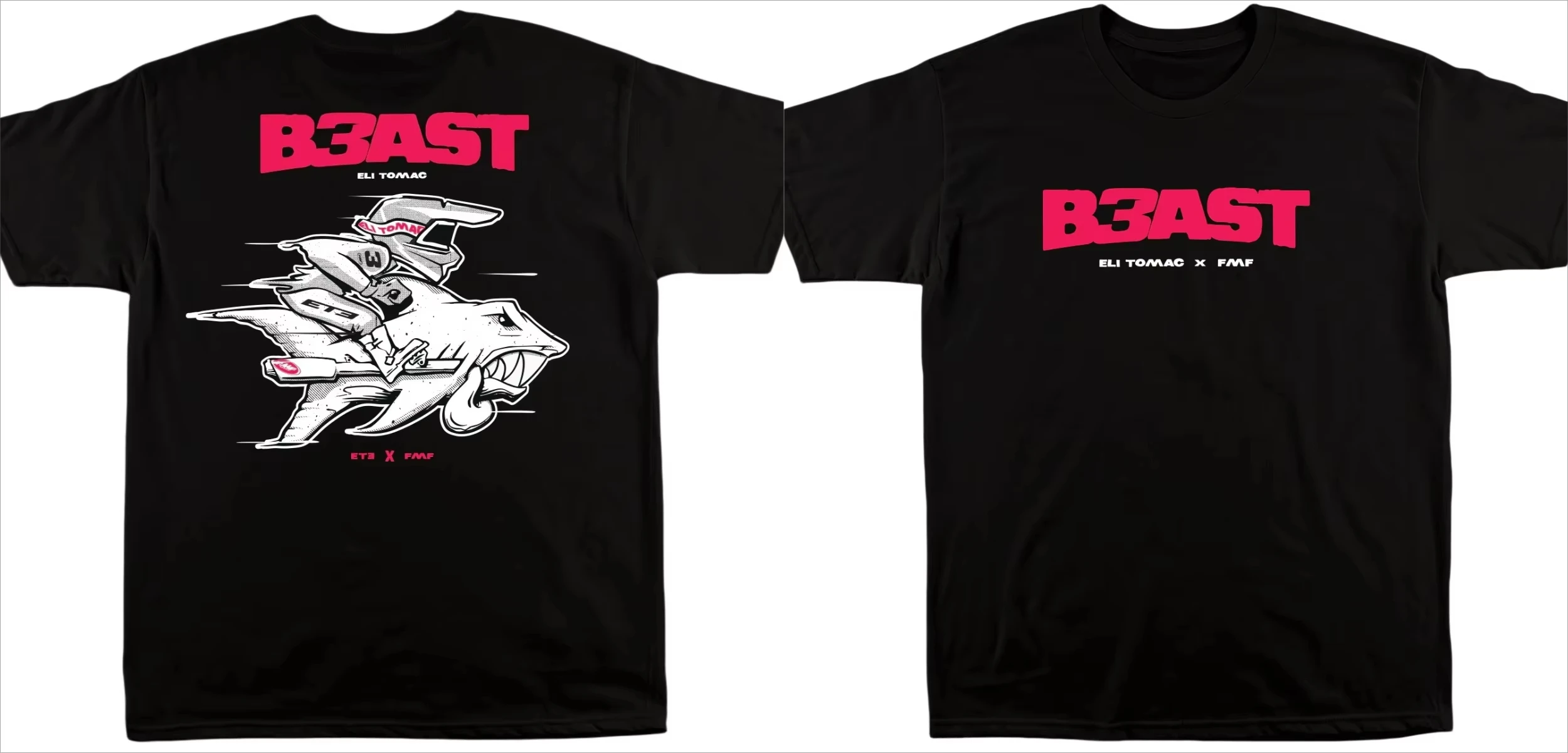 

B3AST ELI TOMAC X FMF Racing T-Shirt Men Women Cotton Tee Short Sleeve Trend Brand T-shirt Y2k Tops Summer Clothes Men's T-shirt