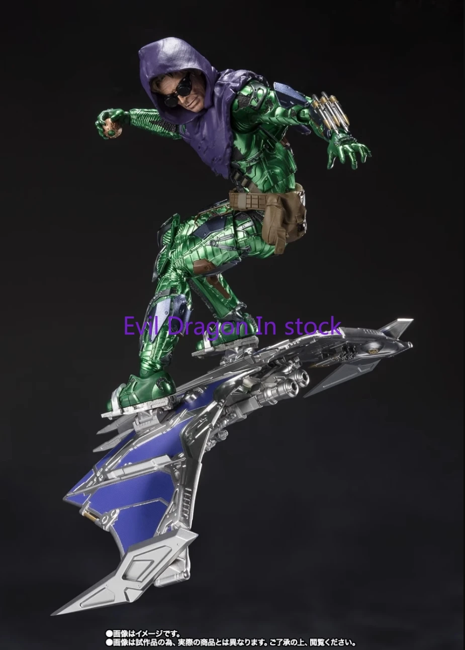 Dalam stok asli SH Figuarts SHF hijau Goblin Spider Man Action Figure koleksi Model mainan Figura hadiah