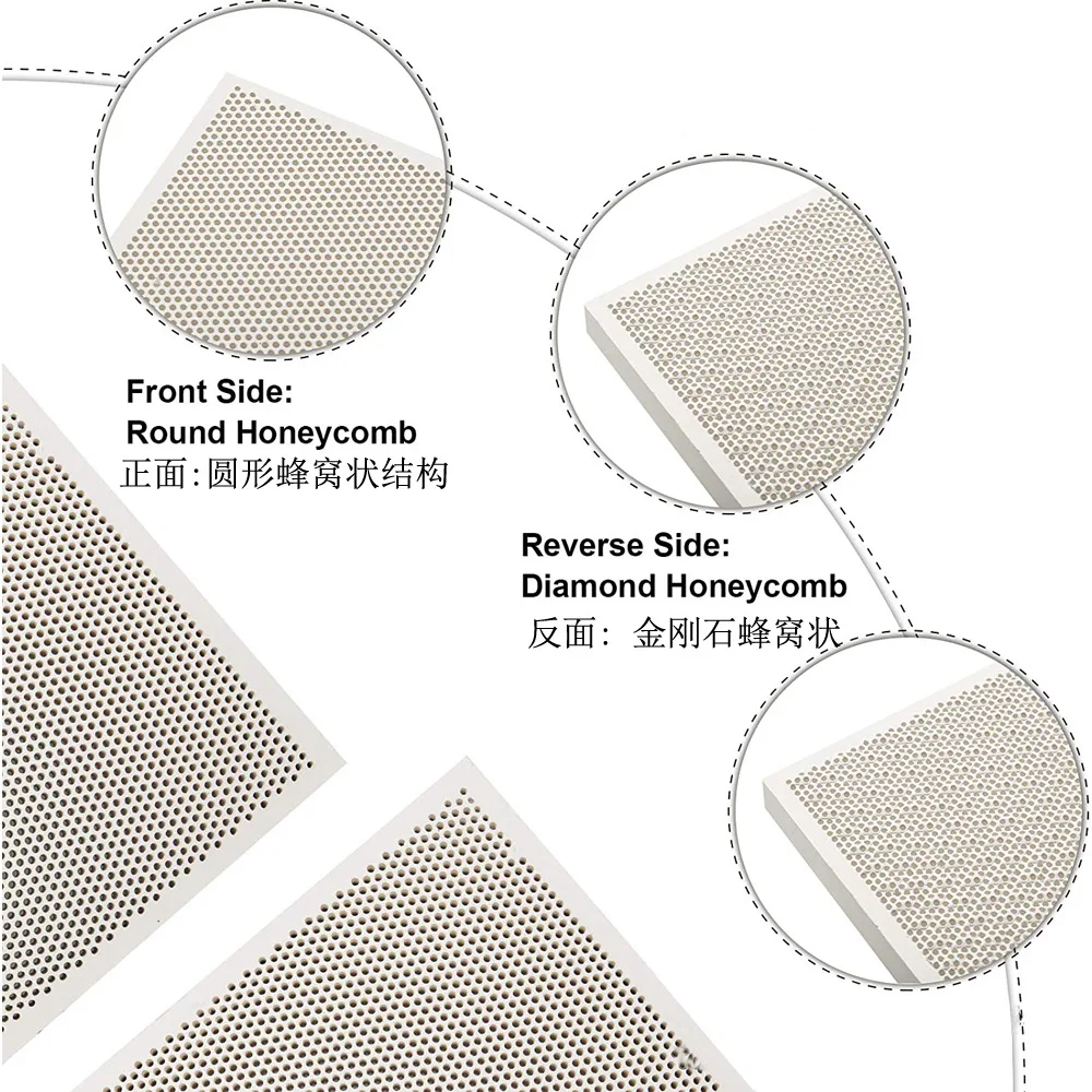 Round/rectangle Honeycomb Ceramic Plate Honeycomb Ceramic Board Infrared Burner Replacement High Effeciency