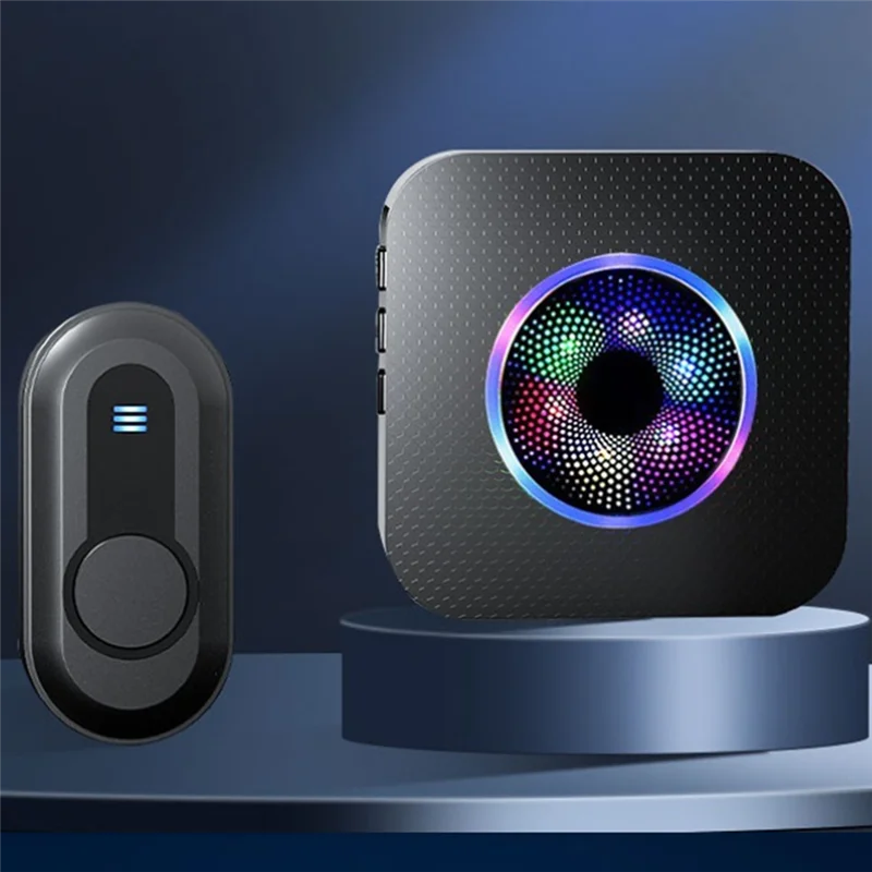 Color Visual Wireless Doorbell, Flashing Light Alerts, Punch-Free For Elderly Home Use, EU Plugabgi