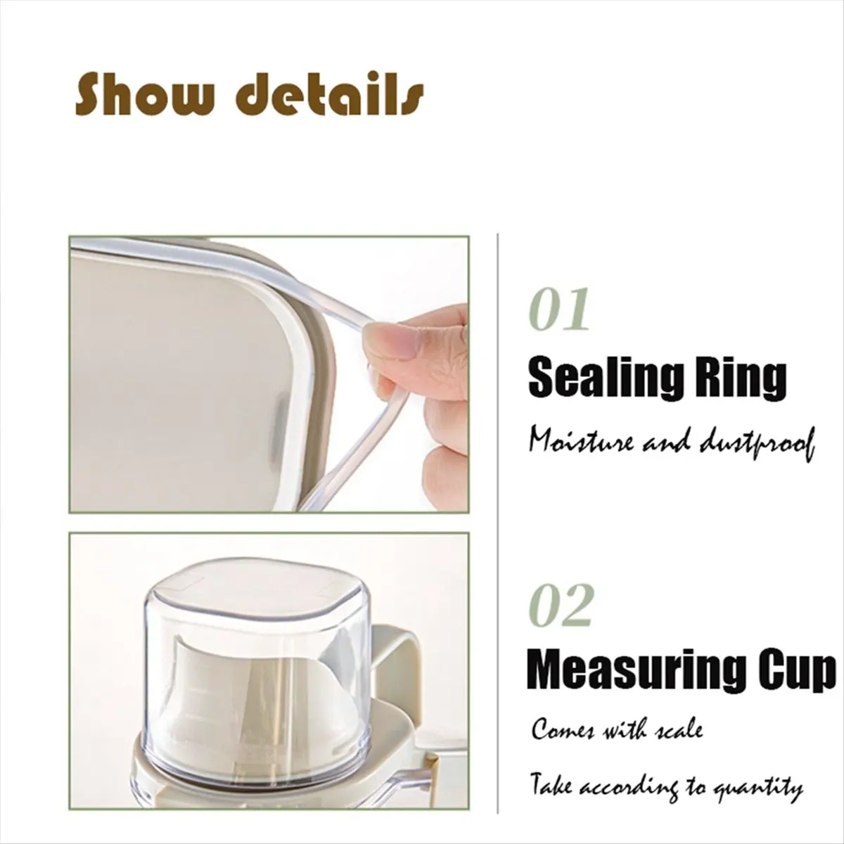A72P With Scale Kitchen Cereals Storage Box Cereals Sealed Jar Food Container Moisture-Proof Grain Tank Insect Proof