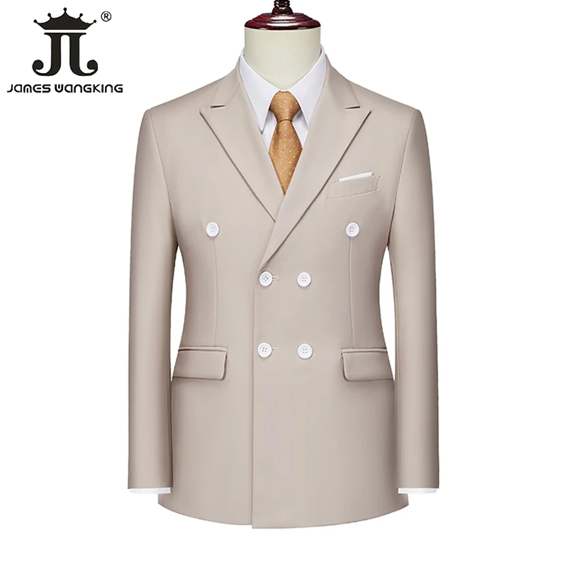 Men\'s Blazer 13 Color Solid Color Business Office Casual Suit Jacket Groom Wedding Dress Formal Suit CoatTuxedo Double Breasted