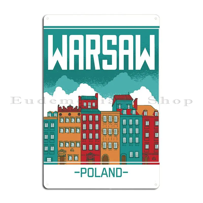 Warsaw Poland Metal Sign Wall Decor Custom Bar Cave Home Customize Tin Sign Poster