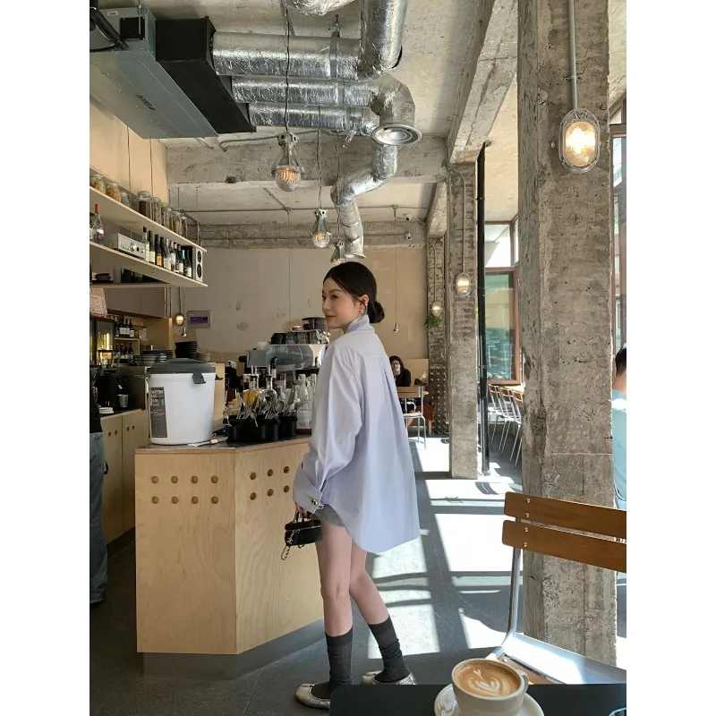 Women's Clothing Loose Versatile Long-sleeved Shirt Blouses