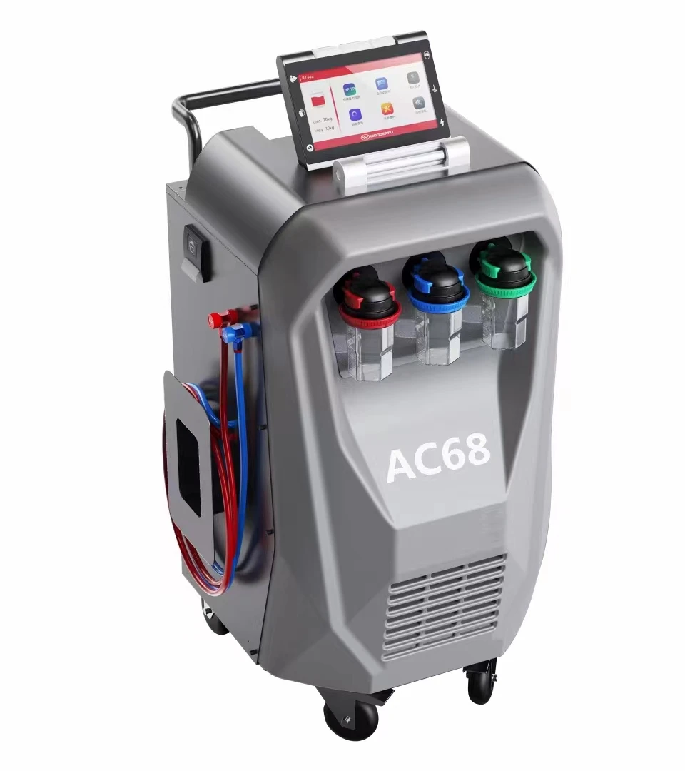 Fully automatic refrigerant ac recovery machine car A/C cleaning recovery recycling, recharging and vacuum machine