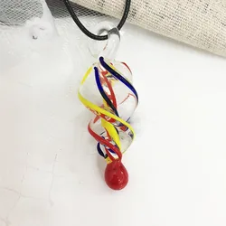 1PCS New Sale Jewelry Beads Lampwork Glass Muran Bead Black Pendant Necklace For WomenSterling Swirl Yellow Fashion Cheap Item