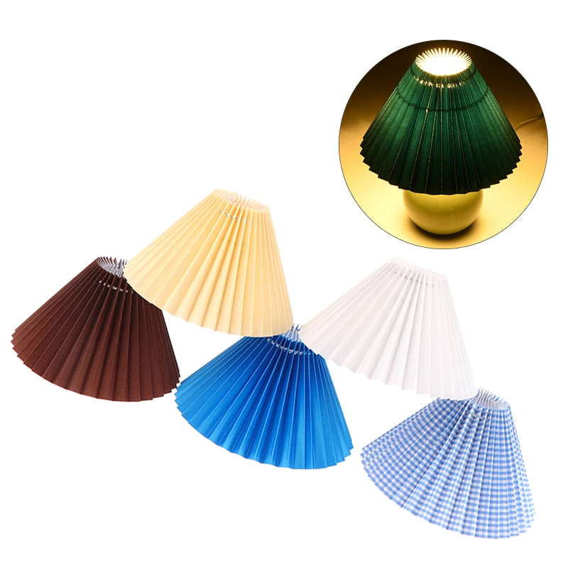 1PC Pleated Lampshade Light Cover Japanese Style Fabric Table Lamp Ceiling Decor Lamp Covers Shades Lighting Accessorie