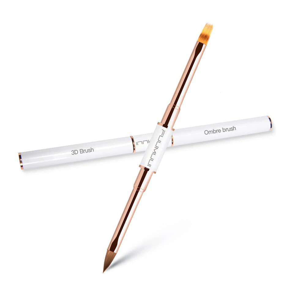 Set di pennelli per nail art in acrilico a doppia estremità, strumenti per pittura con penna per nail art con smalto gel Pennello per nail art