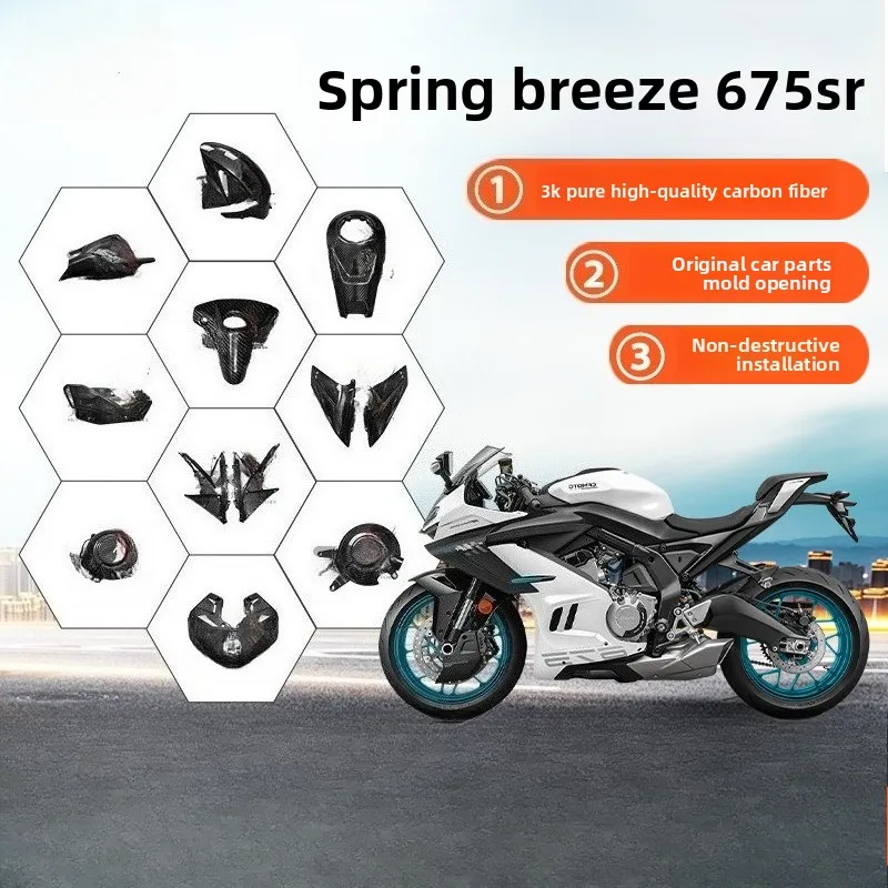 

For CFMOTO 675SR-R Carbon Fiber Retrofit Accessories Front Gear Mud Rear Fender Dry Carbon