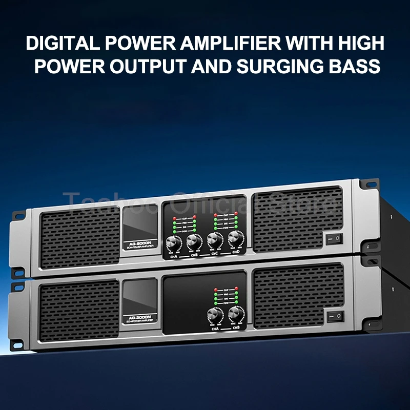 4*2000W High-Power Professional Digital Amplifier DSP Super Bass Rear Stage 4 Channel Audio Amplificador for KTV Sound Equipment