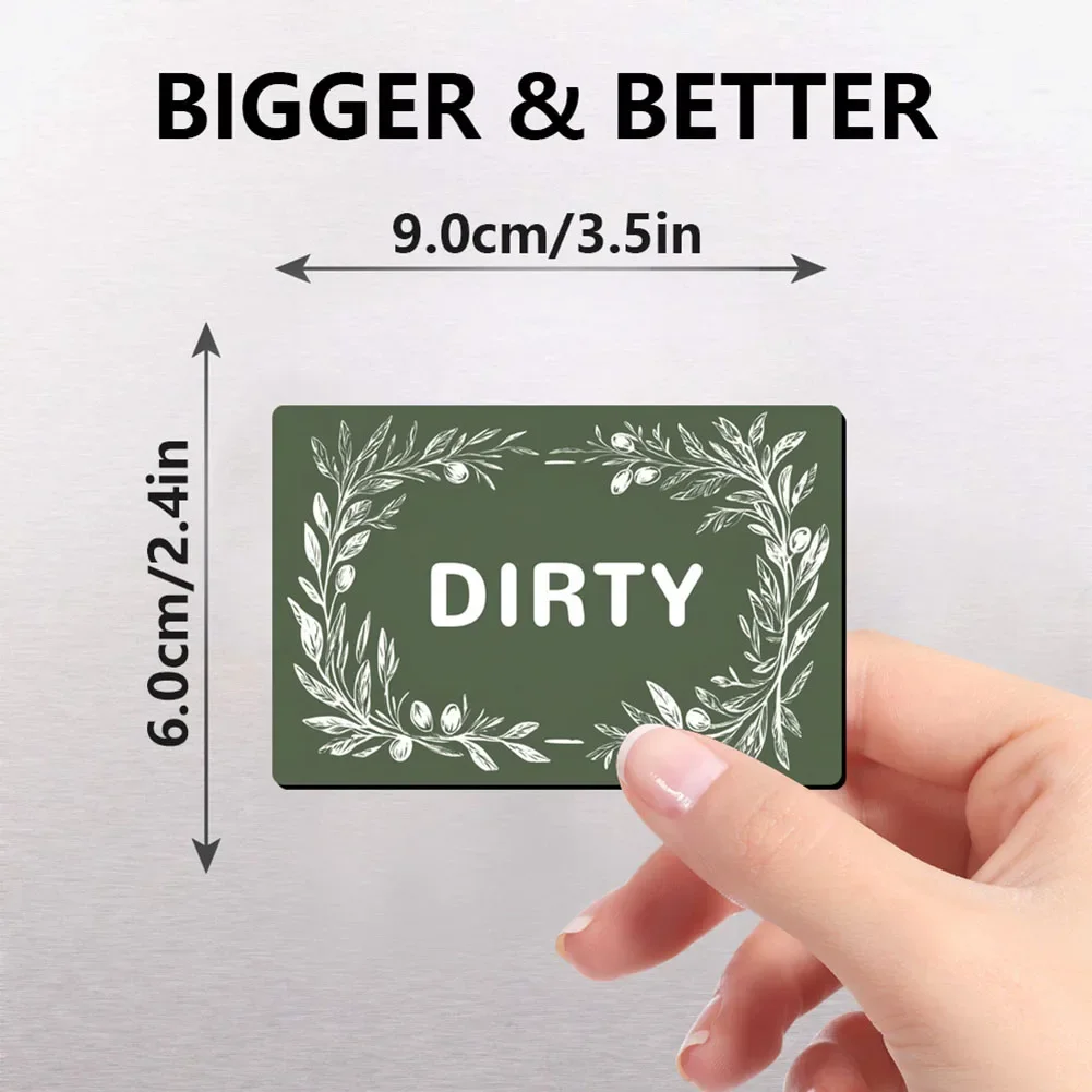 Kitchen Organization Dishwasher Magnet 2PCS Set 9*6CM Size Clear Indication Decorative Magnet Minimalist Design