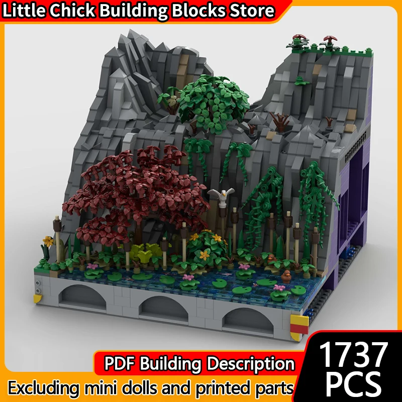 

Средневековый замок, модель MOC, строительные кирпичи, замок, пейзаж, модульная технология, детские праздничные подарки, сборные игрушки, костюм