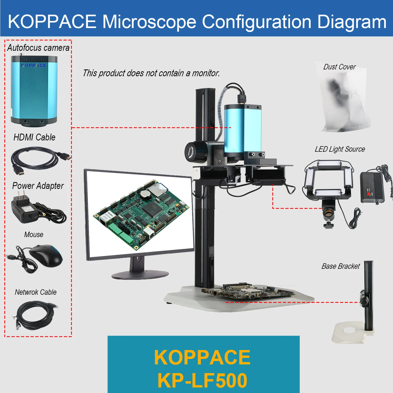 KOPPACE 1X-14X Autofocus Electron Microscope 2MP Large Field of View HD Camera