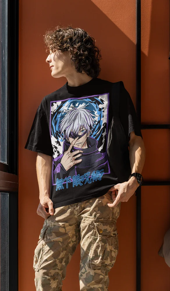 Jujutsu Kaisen Gojo Satoru schwarz T-Shirt Anime T-Shirt weiches T-Shirt