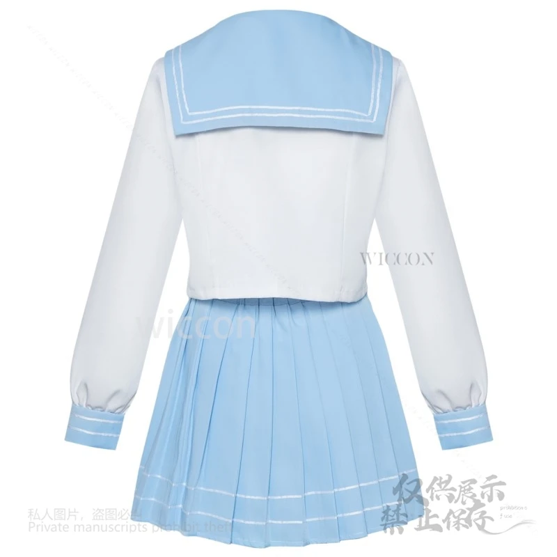 Anime Game Naraka: Bladepoint Cosplay Kurumi Hu Tao Costume Blue JK Uniform Wig For Woman Girls Sexy Kawaii Party Customized