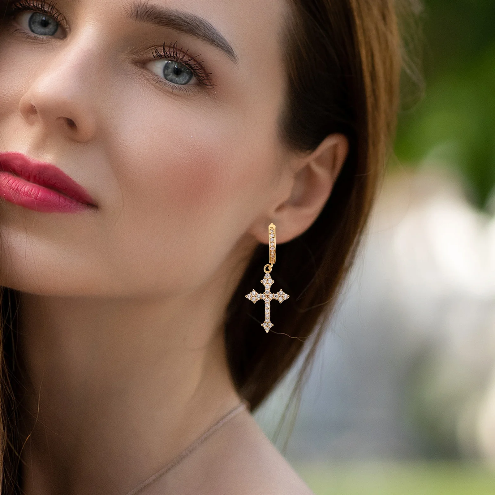 1 زوج كول الصليب استرخى أقراط النساء الظلام الجمالية ارتياد حفلة خمر موضة الحد الأدنى نمط استرخى أقراط الرجال النساء #6