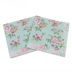 Servilletas de papel con estampado de Color rosa, vajilla desechable para decoración de mesa de fiesta de boda, 20 unidades