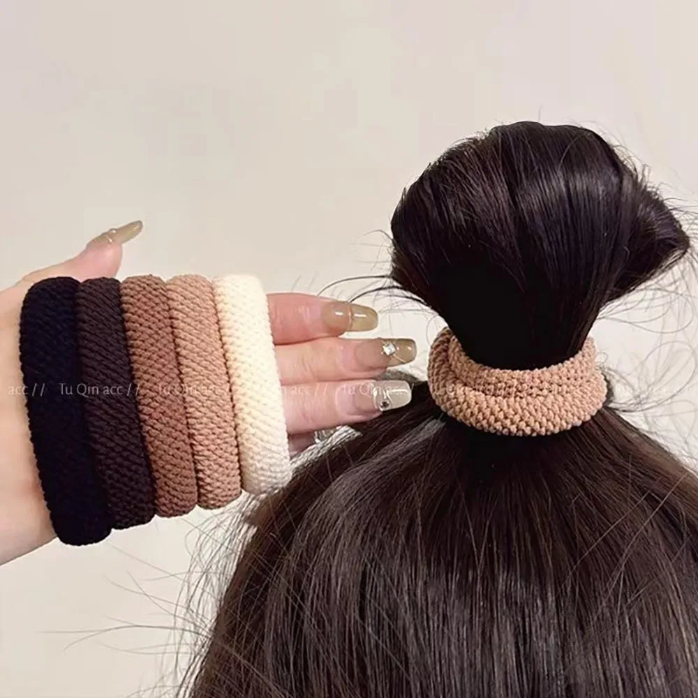 5/10 colores mezclados alta elasticidad grueso versátil Simple Scrunchies estilo de moda coreana amigable con el cabello mujer lazos para el cabello cuerda para el cabello