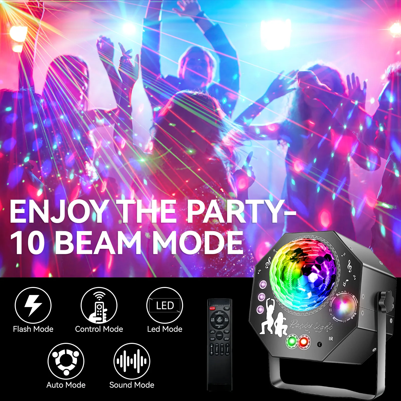 New Mini Laser Magic Ball Stage Light 60 Patterns RGB Disco Crystal Ball Projector Sound Activated Strobe Beam DJ KTV Bar Party