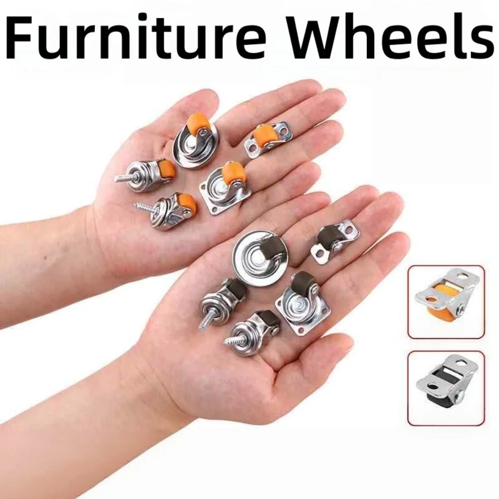 0.8 Inch Mini Rubber Caster Wheels, Silent Swivel Universal Casters, Multi Installation Style Small Rotating Wheel