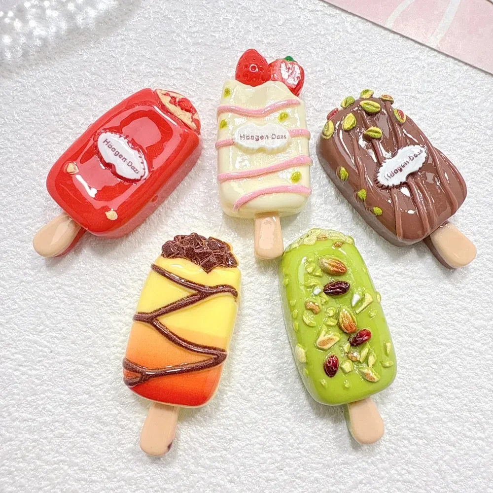 10Pcs Ice Cream Food Play Patch Charms Wholesale DIY Cream Glue Material, Mini Pendant Decor for Mobile Phone Case Craft