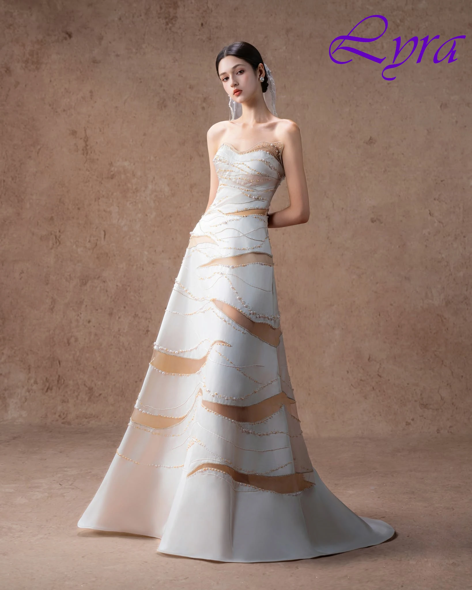 

Customized A-Line Strapless Sleeveless Elegant Formal Evening Dress Delicate Classic Celebrity Gowns Modern Fashion Party Dress