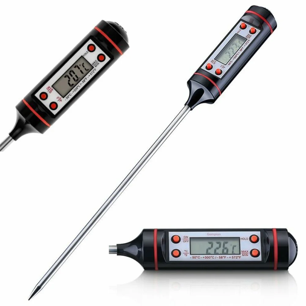 Read Food Thermometer Temperature BBQ Thermometer Baking Coffee Digital Grill Instant Kitchen Meat Bread Candy