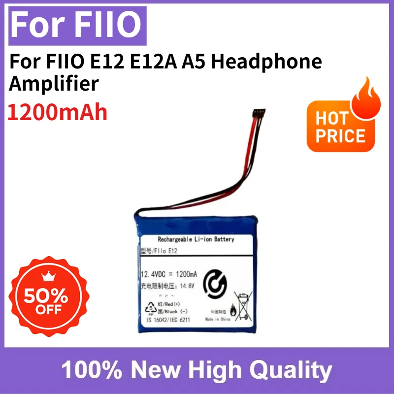 

High Quality New Lithium Battery 1200mAh for FIIO E12 E12A A5 Headphone Amplifier