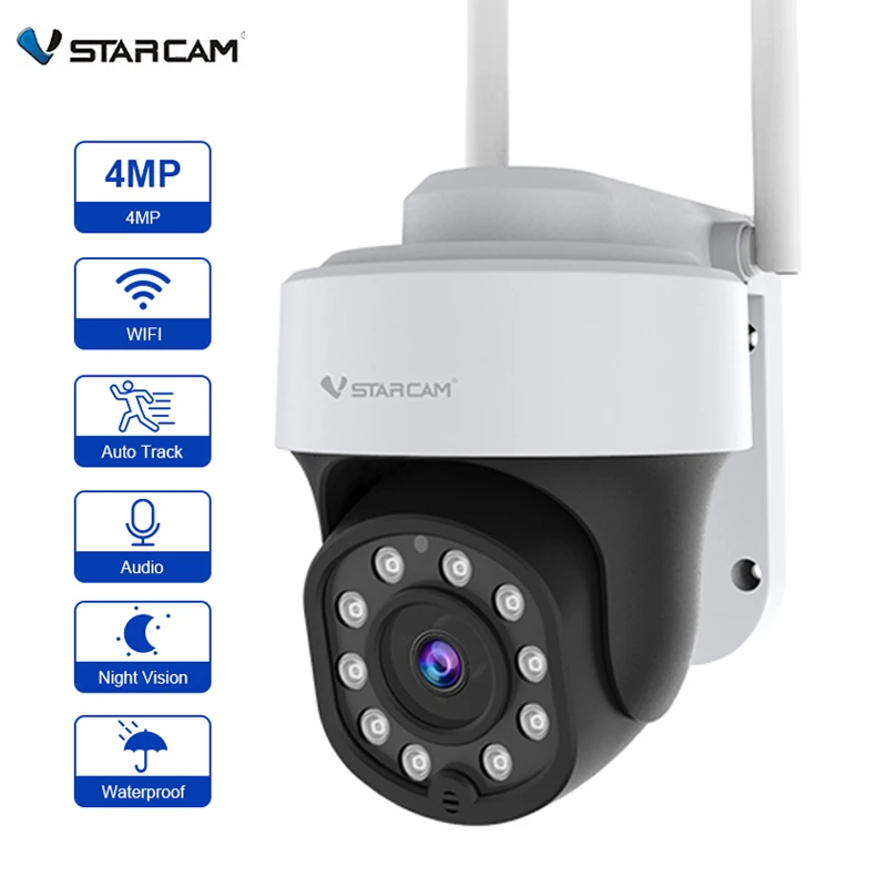 

Vstarcam 4MP HD PTZ Dome IP Camera Outdoor AI Humanoid Tracking Wifi Security 2 Way Audio IR Color Night Surveillance CCTV Cam