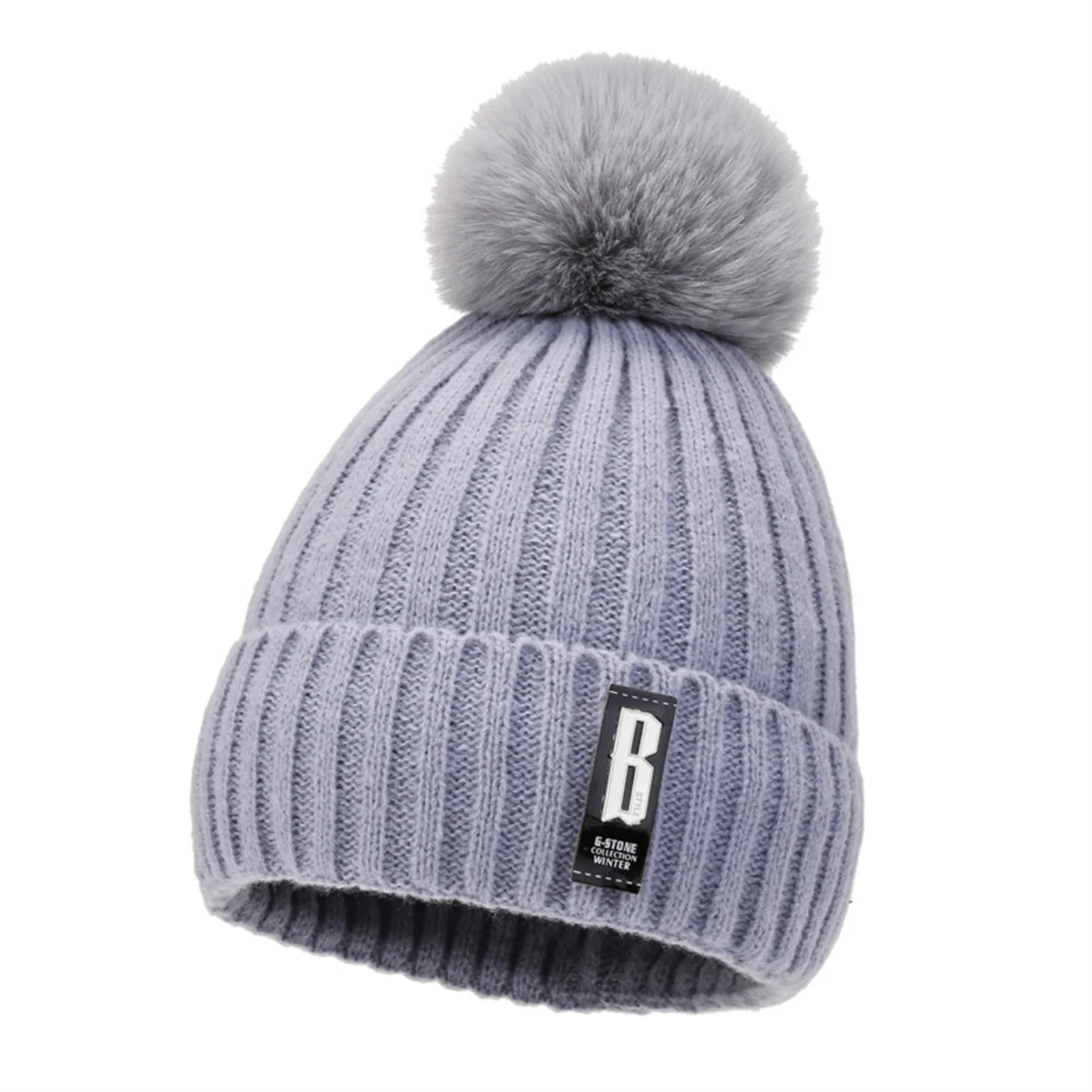 Winter Warm Knitting Hats with Pom High Elasticity & Warmth Retention Hats for Daily & Outdoors Shopping Skiing