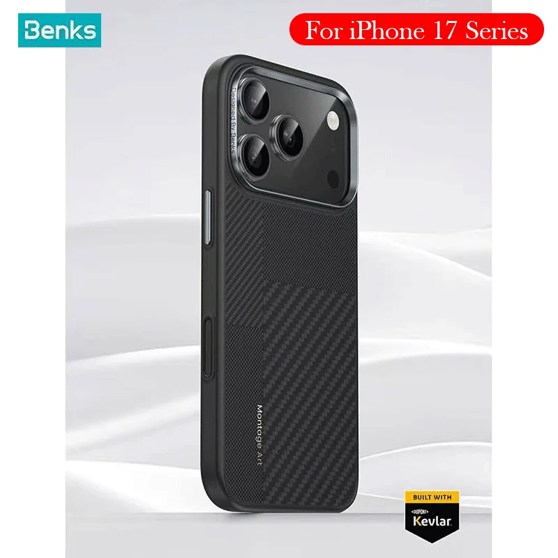 

Чехол Benks для iPhone 17 Pro Max, задняя крышка с кевларовой беспроводной зарядкой для iPhone 17 Pro