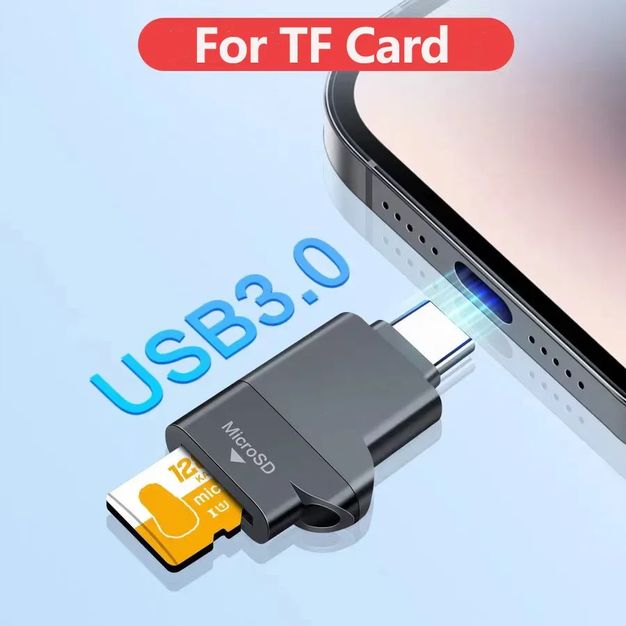 USB 3.0 Type C TF Card Reader Mini High Speed Memory Adapter Photographer On Site Backup Storage Transfer