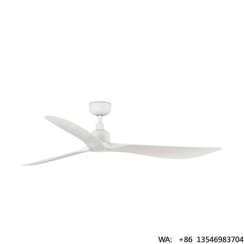 Popular 52-inch ceiling fan for living room with 3 solid wood blades, Tuya WiFi, metal DC motor and sliding remote control.