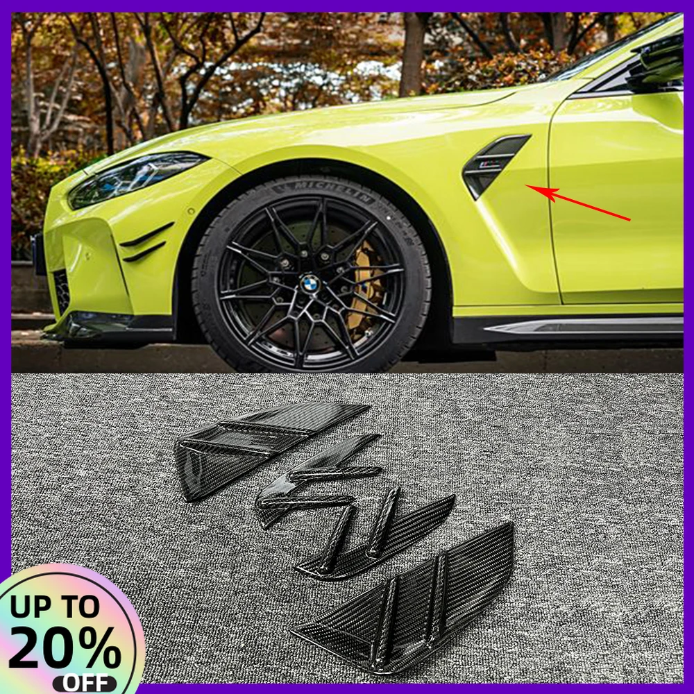 Car fender side tuyere patch high quality dry carbon fiber side fenders, ventilated trim hood diverter for BMW M3 M4 G80 G82