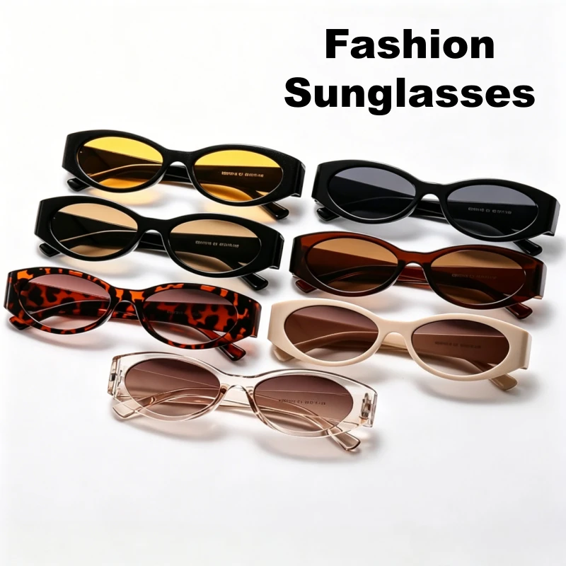 

Retro Oval Frame Sunglasses Men's and Women's Fashion Small-Frame Sports Cycling UV400 Shades Eyewear Classic Driving Shades