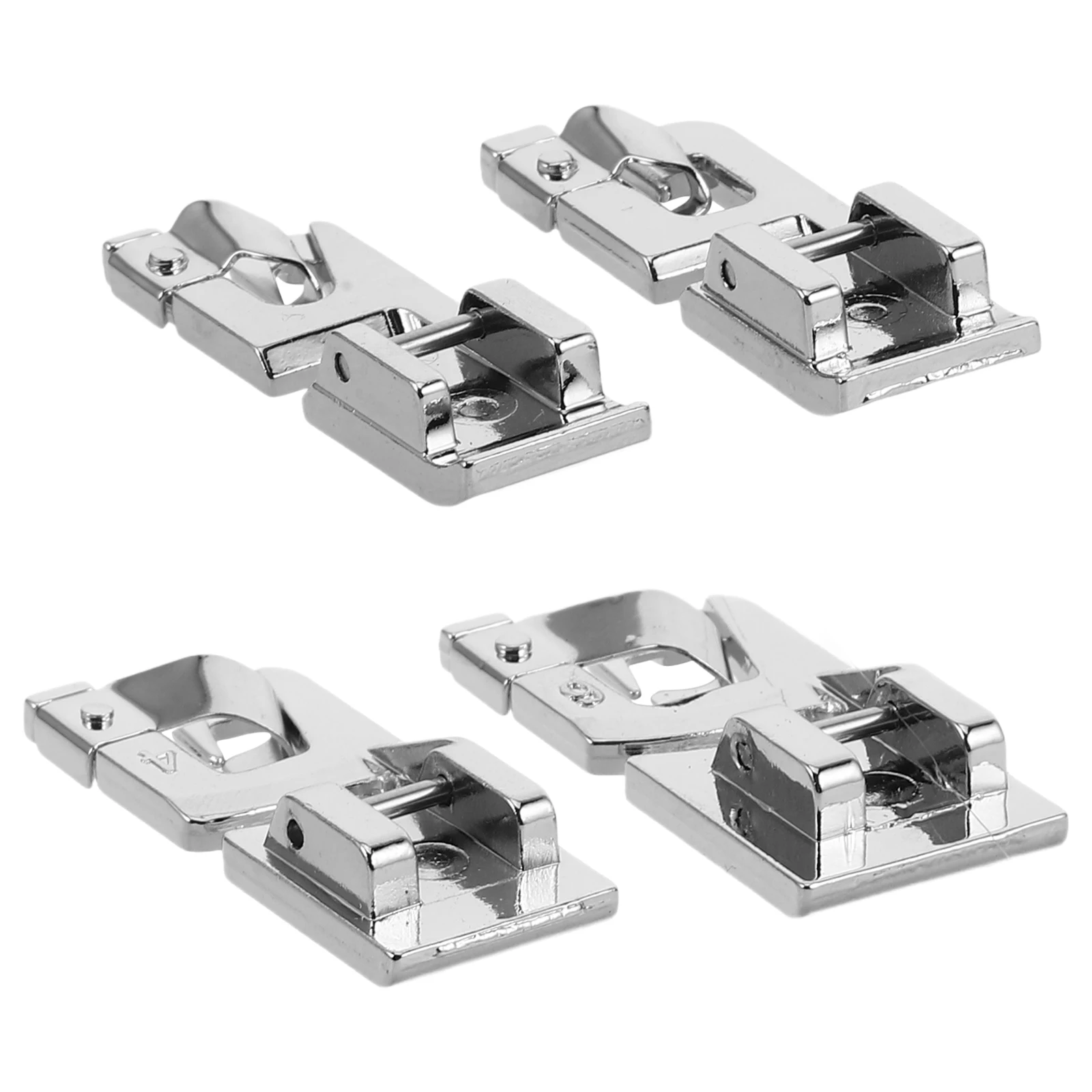 

4pcs Presser Set For Home Machines Invisible Hemmer Adjustable Guide Replacement Piping Zinc Alloy Invisible Presser Singer