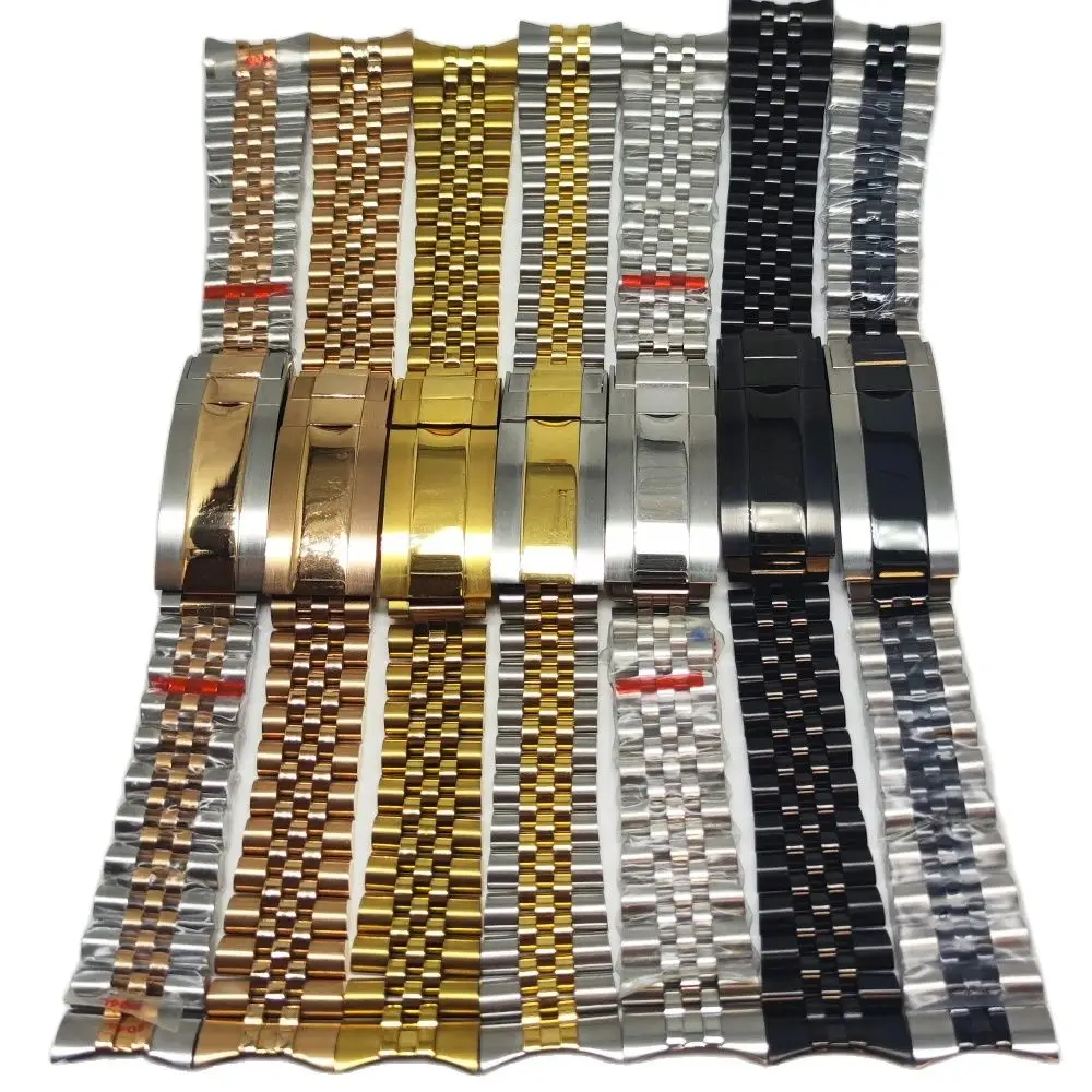 

Stainless Steel Watch Strap 20mm Silver Black Gold Rose gold Watch Band Glide Lock Clasp Fit Watches Case Accessories