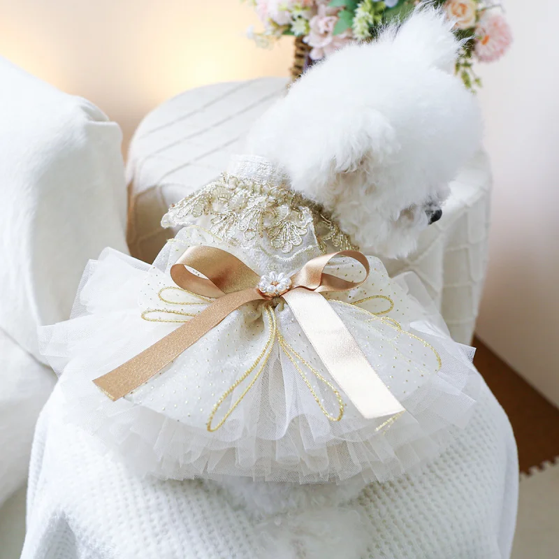 

Pet Dog Cat Dress Princess Starlight Gown Fantasy Party Outfit, Pet Circle Elegant Puppy Formal Wear Dreamy Clothing