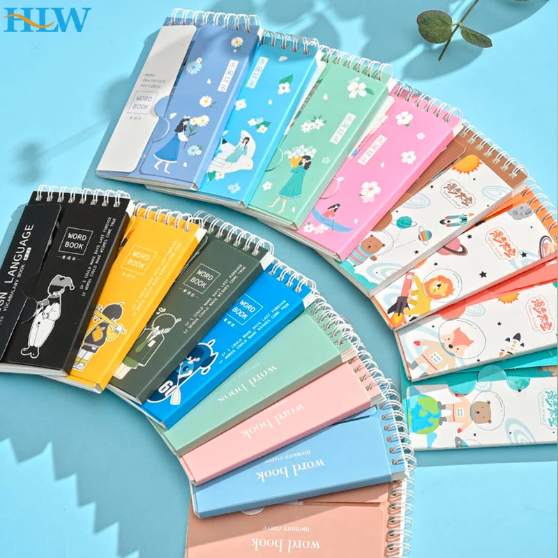 80 Sheets English Vocabulary Pocket Memo Pad Foreign Languages Word Book Coil Notebook Portable Memory Book School Stationeries