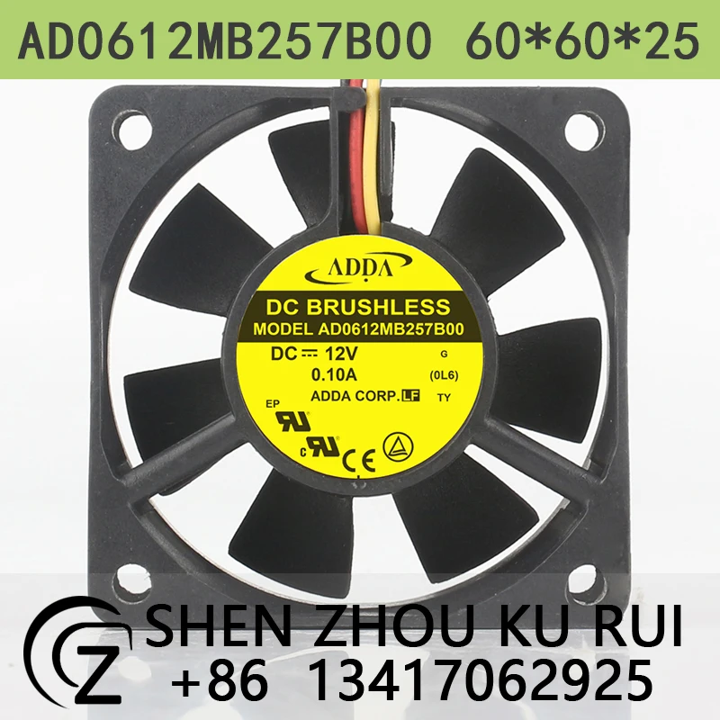 

Original new Taiwan ADDA AD0612MB257B00 5V 24V 48V DC12V 0.10A AC EC 6025 60X60X25MM 6CM Inverter 4-wire PWM silent cooling fan