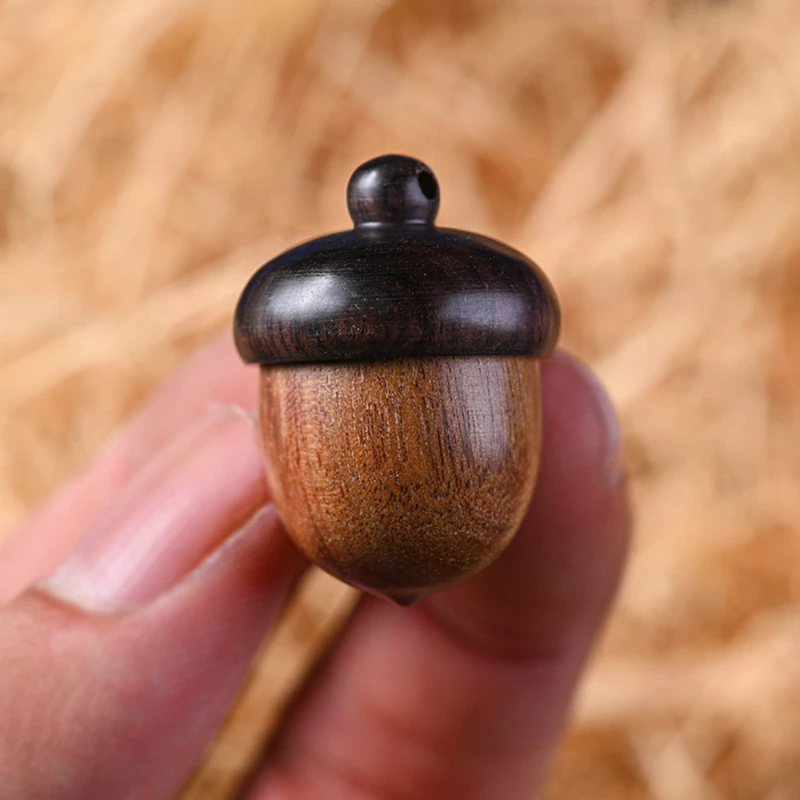 Ebony Wood With Pearwood Hazelnut Acorns Colour Blocking Wood Kernel Pine Cone Ebony DIY Pendant Pendant Accessories