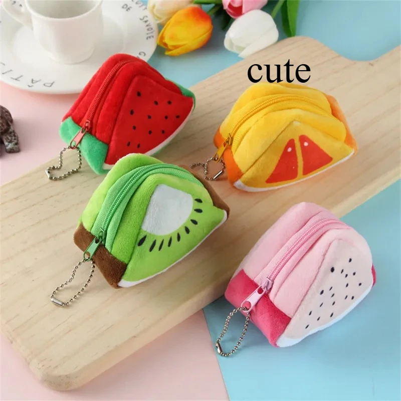 

Cartoon Fruit Creative Plush 3D Coin Purse Storage Bag School Bag Pendant Holiday Gift
