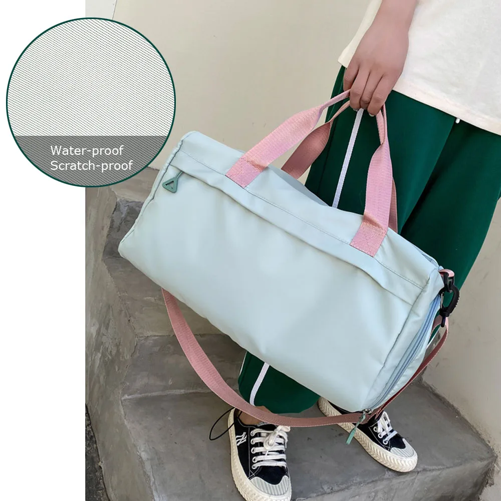 Nylon Duffel Bag Travel Training Bag Gym Bag Woman with Dry Wet Separation and Shoes Box