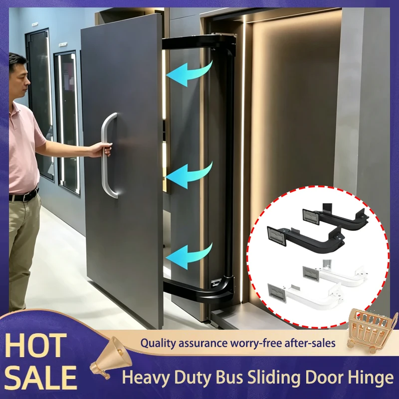 

Heavy Duty Outward Opening Bus Door Hinge 90Kg Silent Damping Buffer Linkage Track For Wardrobe Cabinet Translating Door