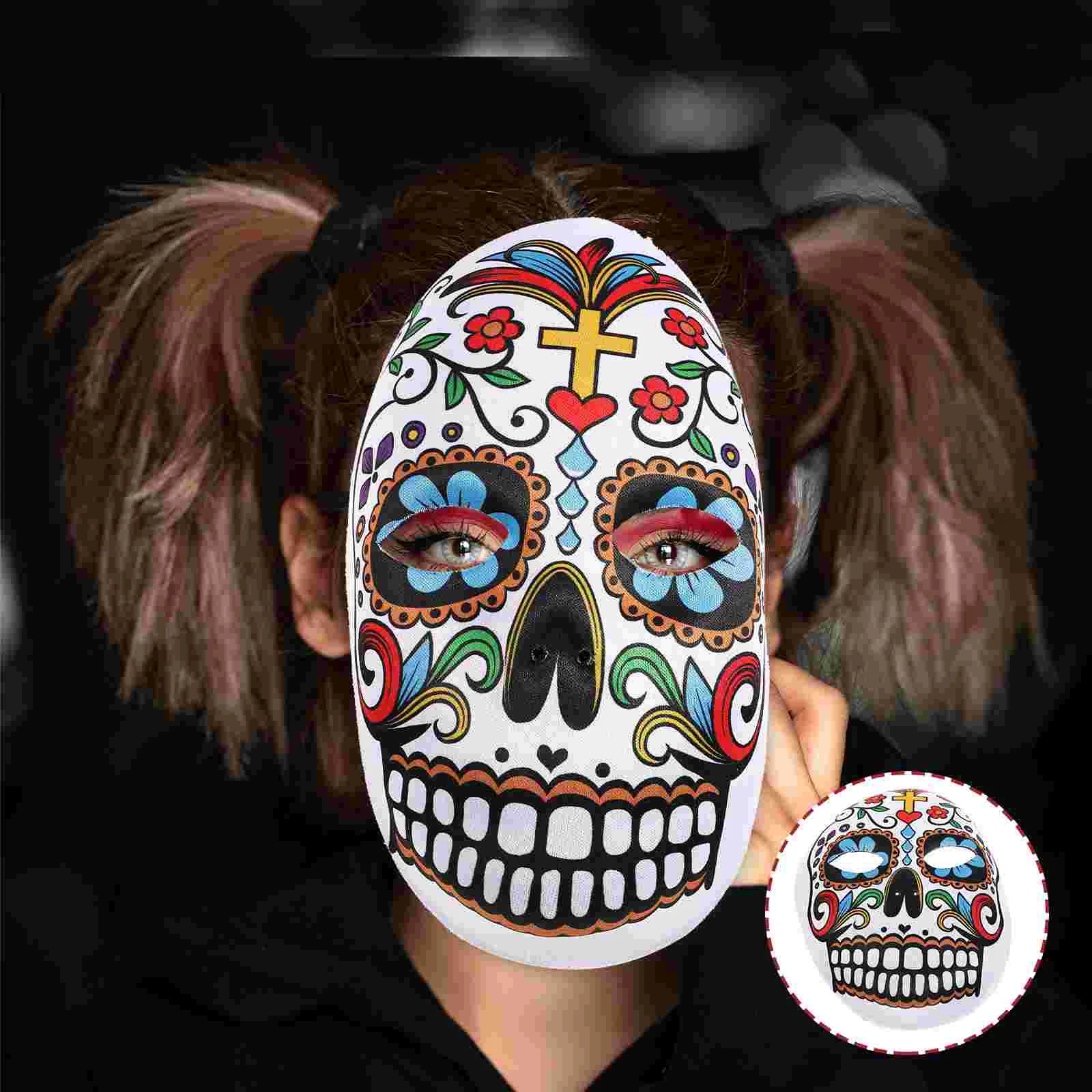 Mexican Day of The Dead Masquerade Mask (Classic Men's Style) EVA Skull Cosplay Paper Props Decorative Bone