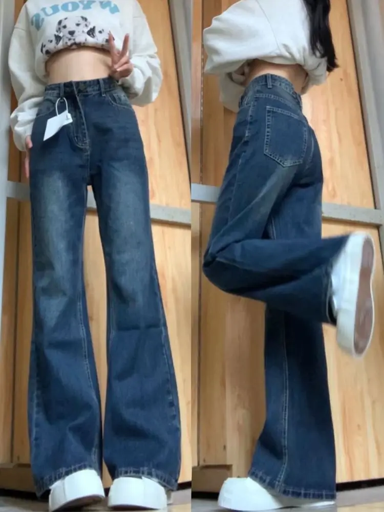 Jean pour filles Y2K femme Denim maigre noir mode Style coréen Vintage taille haute mince petit ami Harajuku esthétique coupe ajustée