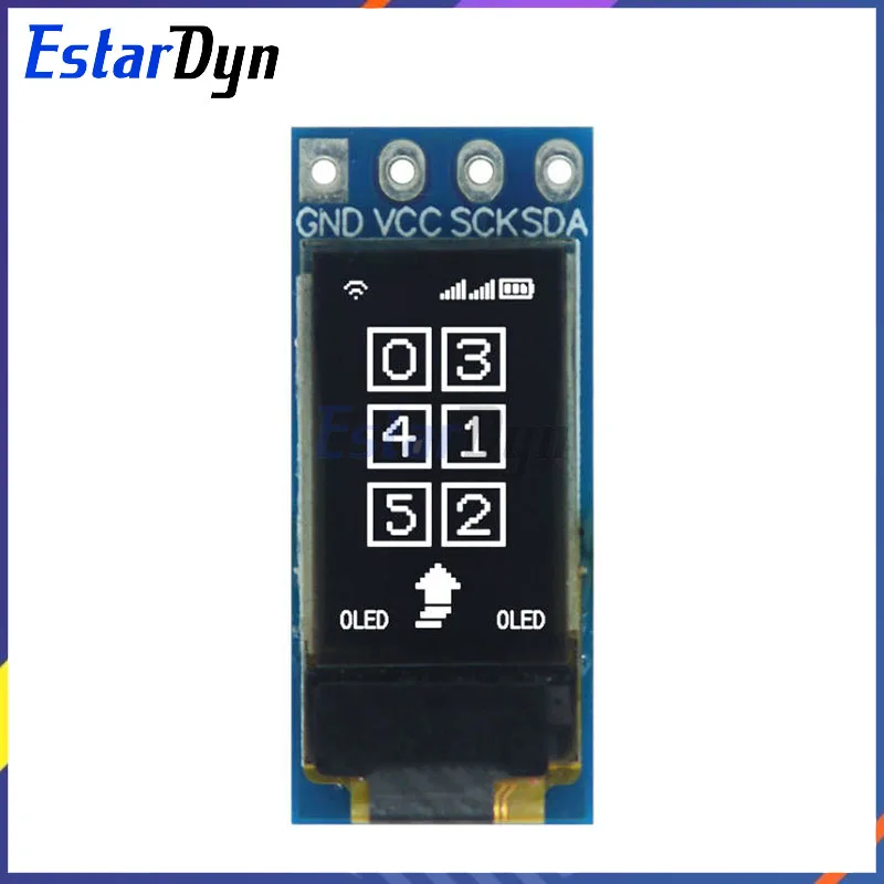 Estardyn Layar LCD OLED 0.5 Inci CH1115 Layar Kecil 48*88 Tampilan Modul Cahaya Putih Layar Vertikal IIC