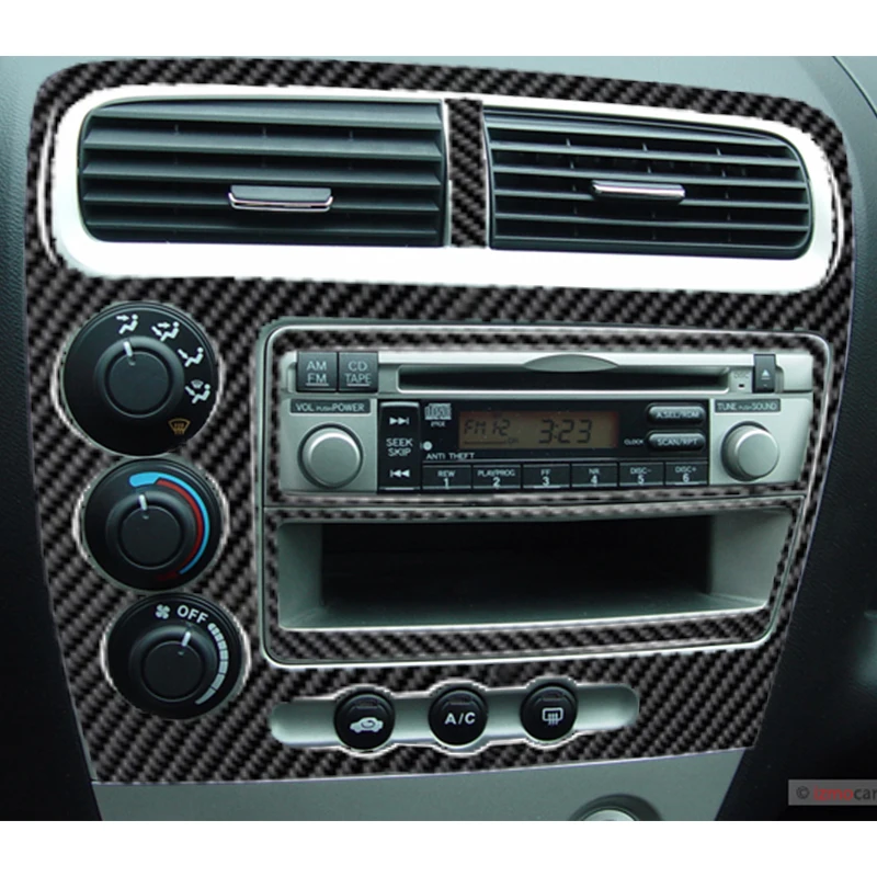 Black Styling Stickers Cover Trim For Honda Civic Si 2002 2003 2004 2005 Carbon Fiber Car Interior Decorative Accessories image 3